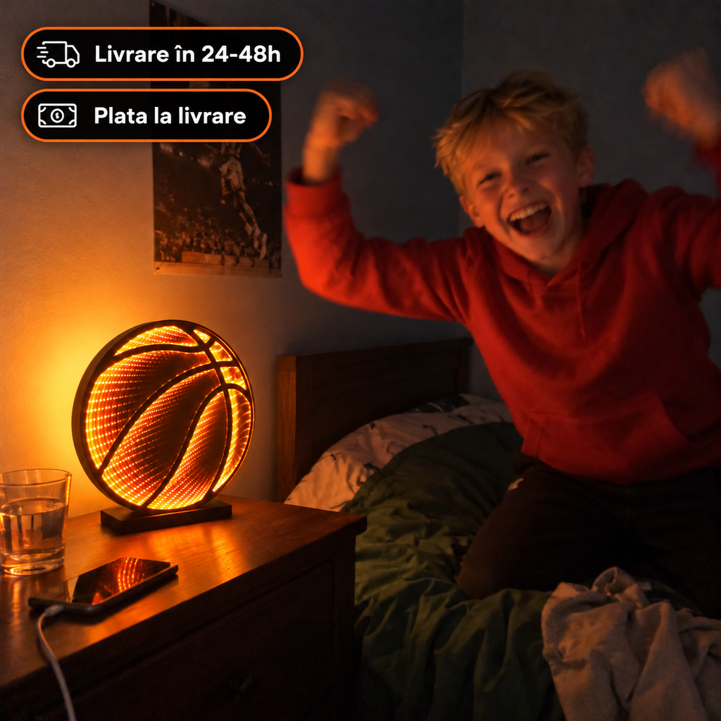 Lampă Baschet cu Efect 3D Infinit